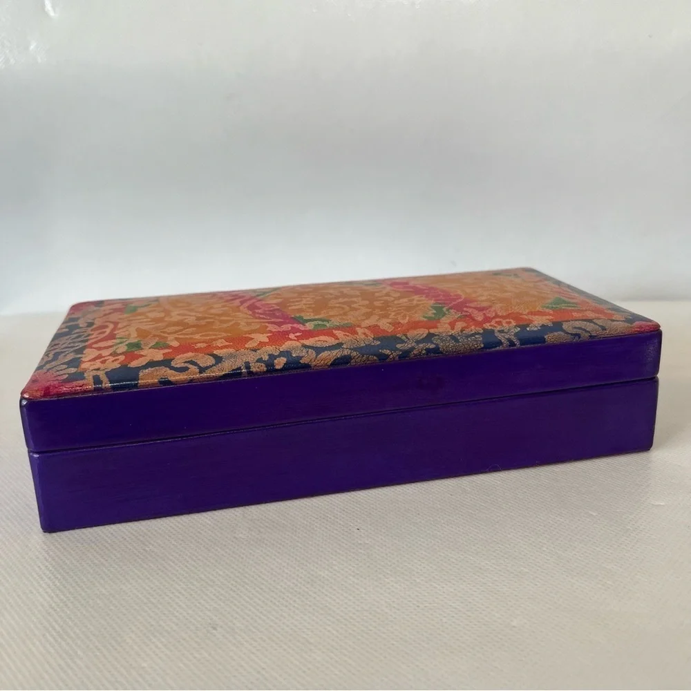 Vintage Purple Orange Decorative Jewelry Box